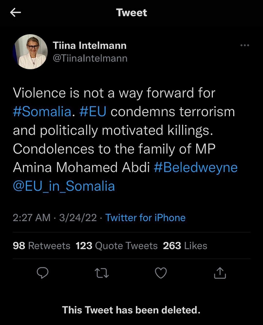 Tiina deleted tweet